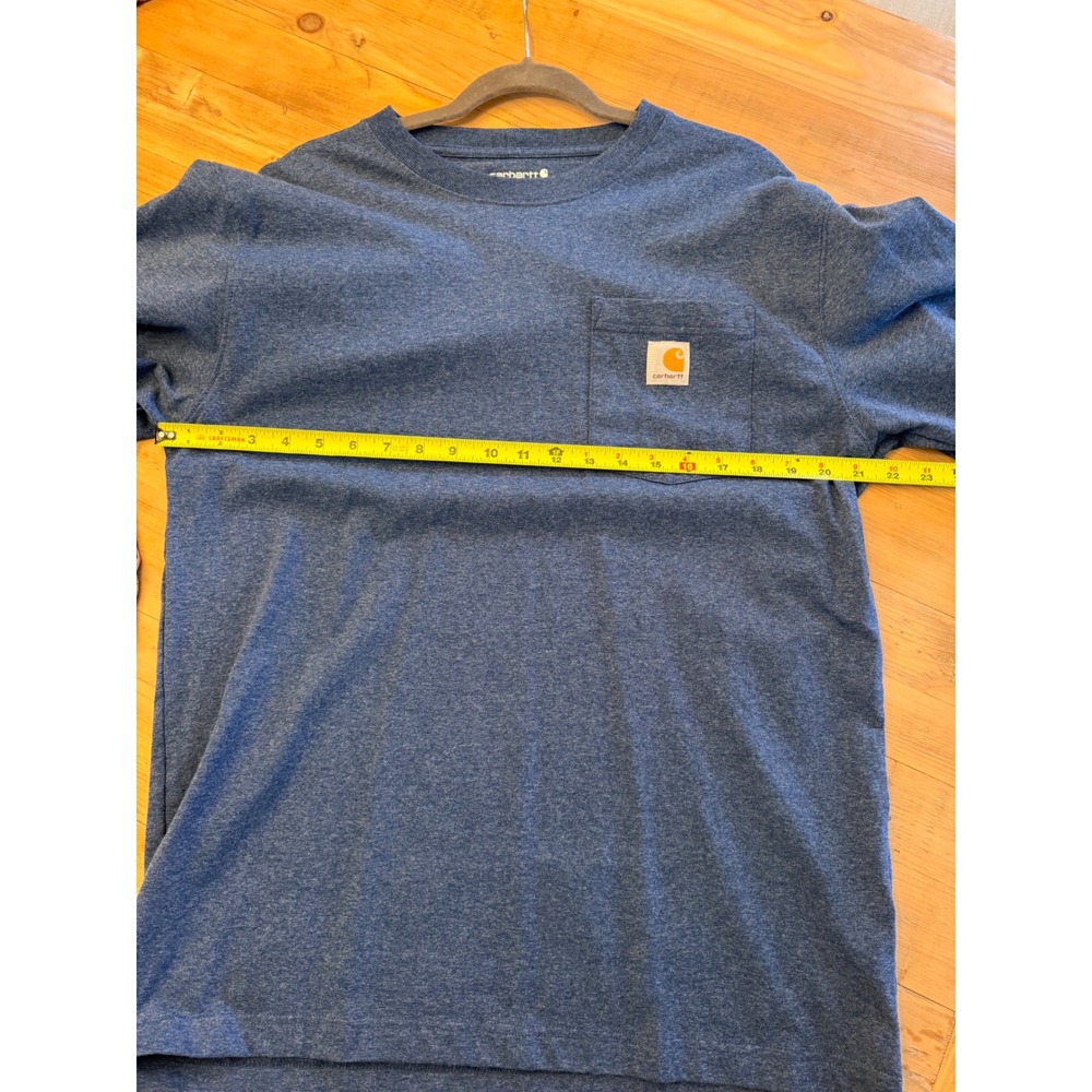 Carhartt Mens Loose Fit‎ Long Sleeve Pocket T-Shirt Blue Heather K126 413 Medium - Picture 7 of 12